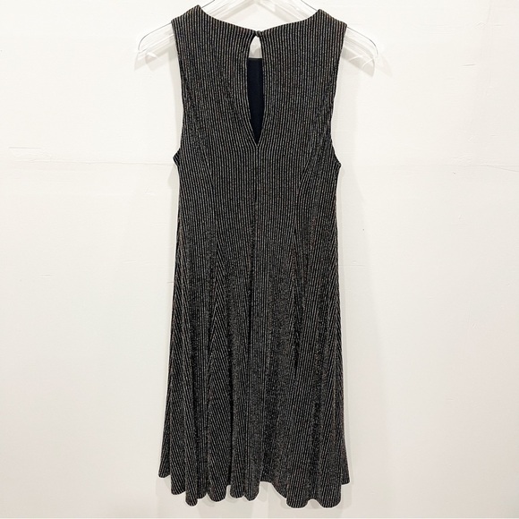 Torrid Black & Gold Glitter Stripe Fluted Dress Size 00 - Picture 4 of 11